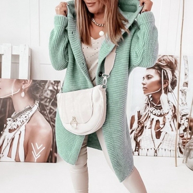 Drune | Modischer Cardigan-Mantel mit Kapuze