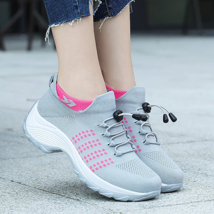 Drune | Atmungsaktive Slip on Sneakers Mit Verstellbaren Schnürsenkeln Für Damen
