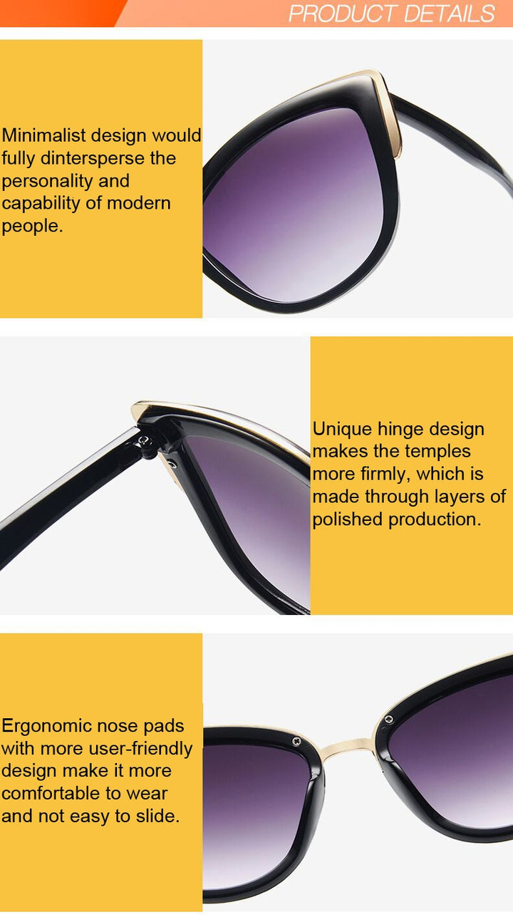 Drune | Cat Eye Retro Fahrender Runde Metallrahmen Sonnenbrille