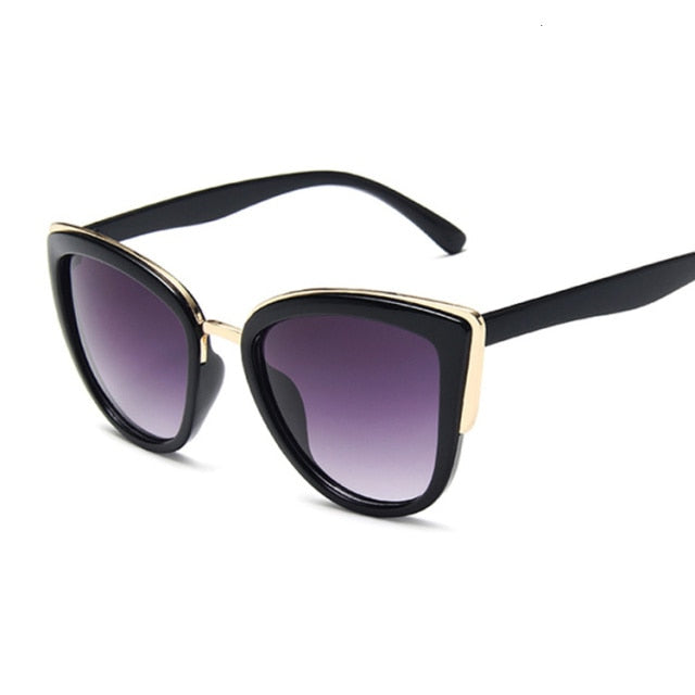 Drune | Cat Eye Retro Fahrender Runde Metallrahmen Sonnenbrille