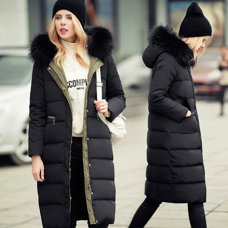 Drune | Schicke lange Wärmejacke mit Kapuze
