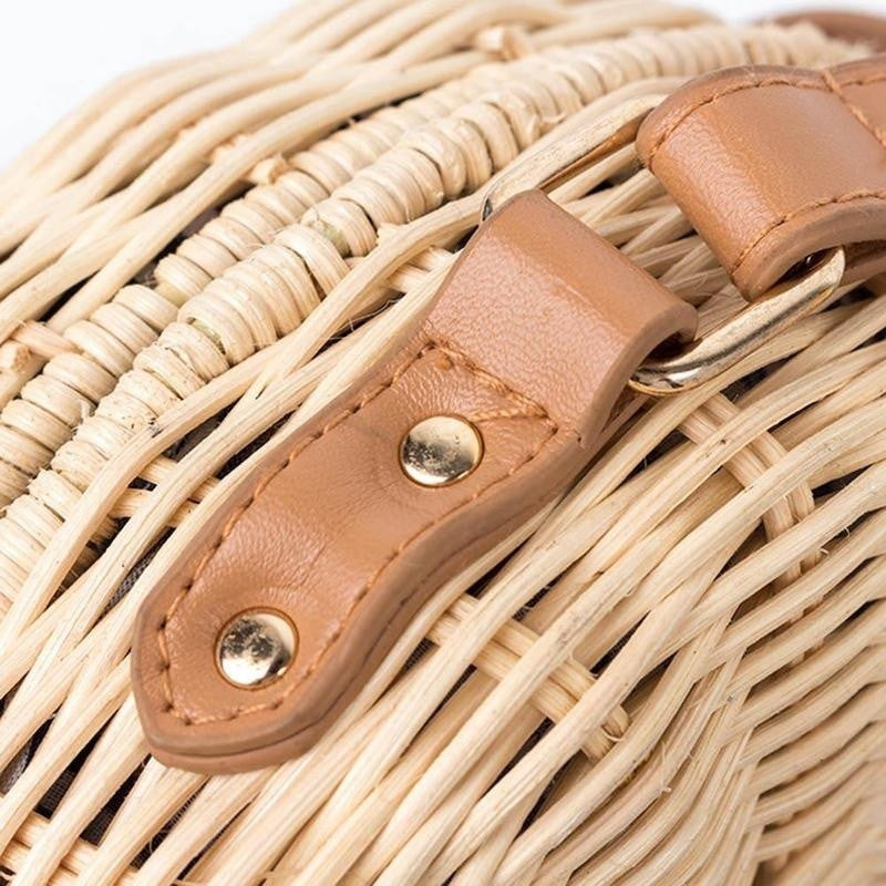 Drune | Handgewebte Rattan Bambus Seitentasche