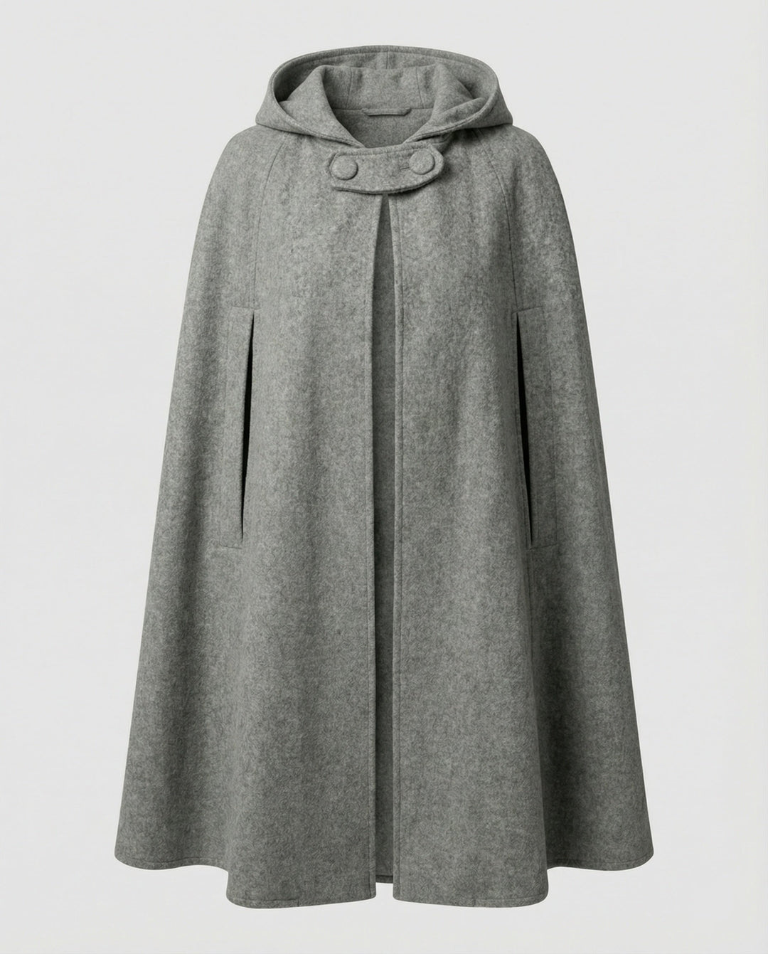 Damen modern geschnittener Umhang mit Kapuze Drune