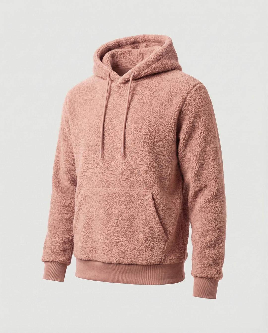 Herren Kuscheliger Teddy-Pullover mit Kapuze und elastischem Bund Drune