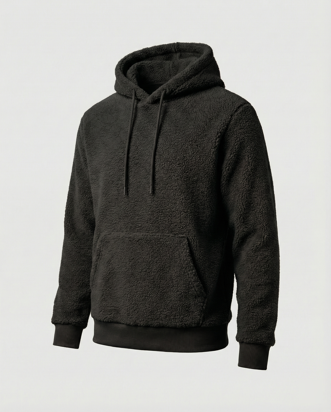 Herren Kuscheliger Teddy-Pullover mit Kapuze und elastischem Bund Drune