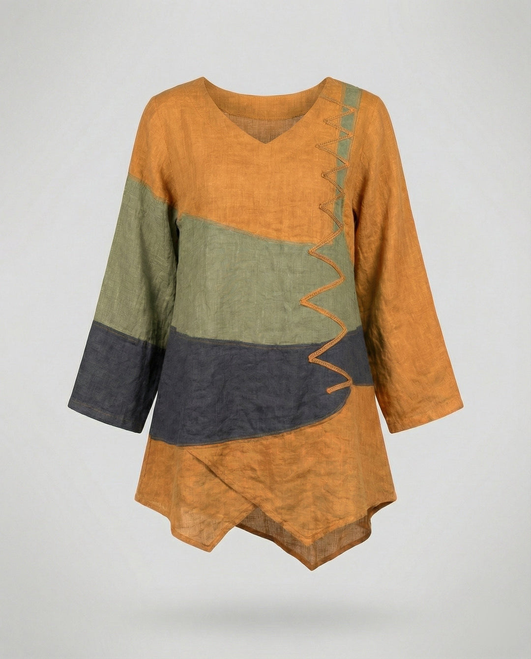 Drune | Modisch Dreifarbige Damenbluse