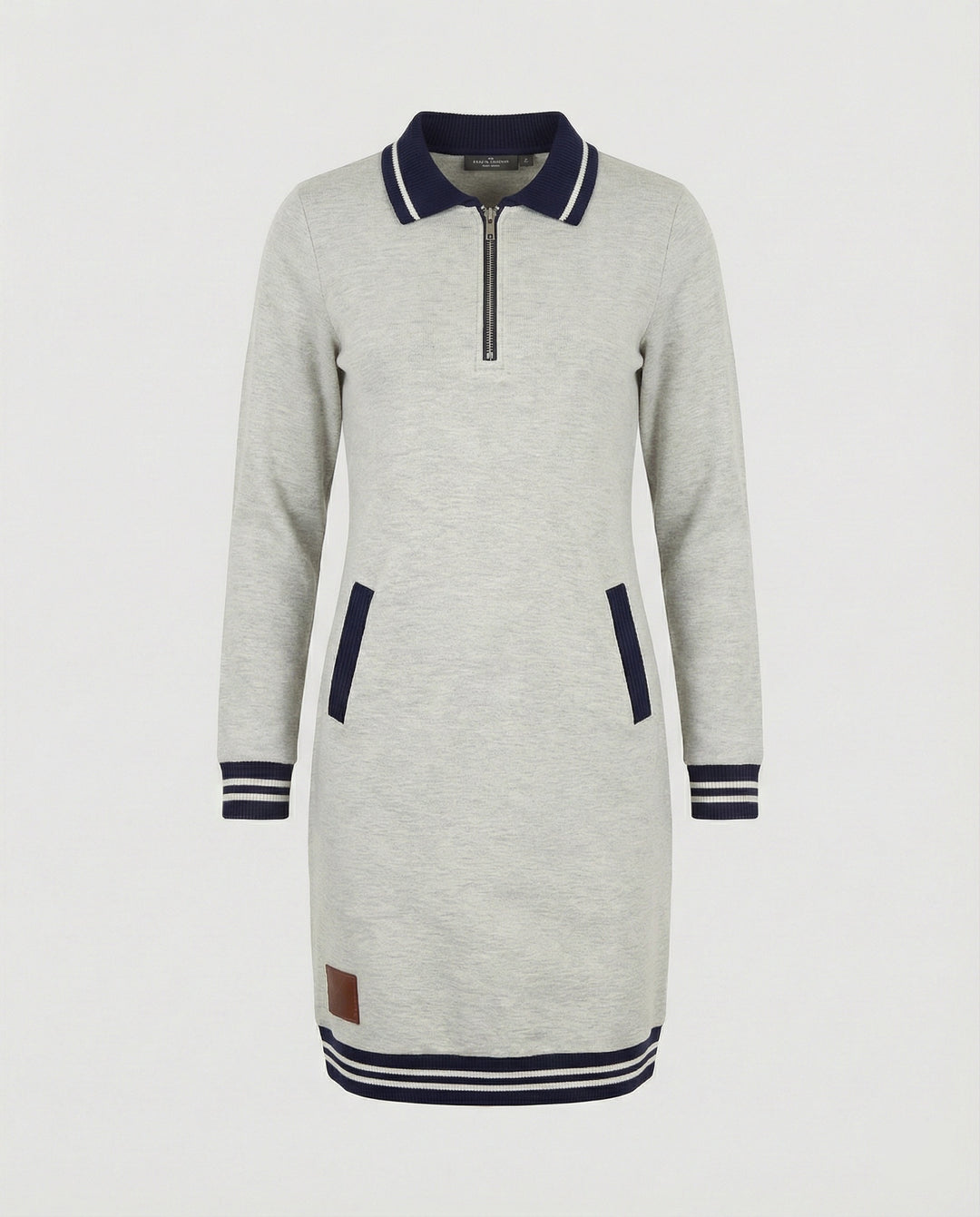 Drune - Damen Kleid mit Reißverschluss & Reverskragen, Modern Geschnitten