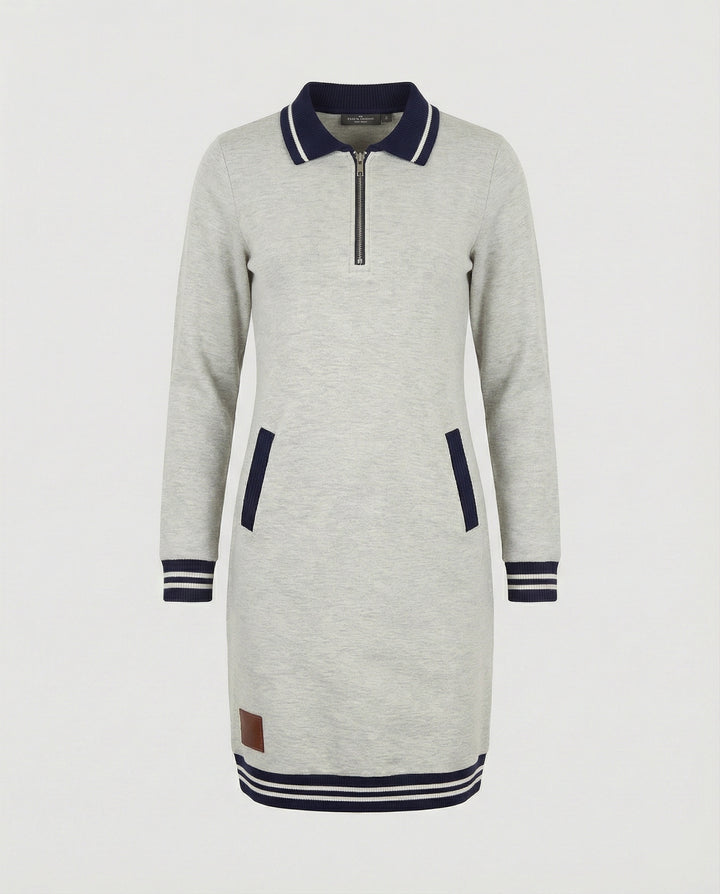 Drune - Damen Kleid mit Reißverschluss & Reverskragen, Modern Geschnitten