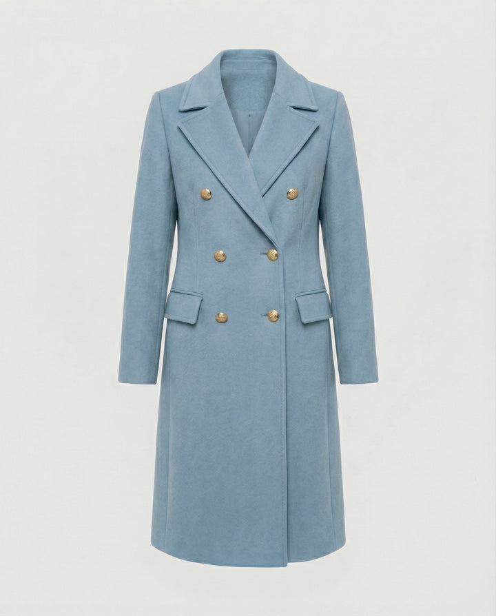 Drune - Eleganter Zweiteiliger Woll Trenchcoat Doppelreihiges Design