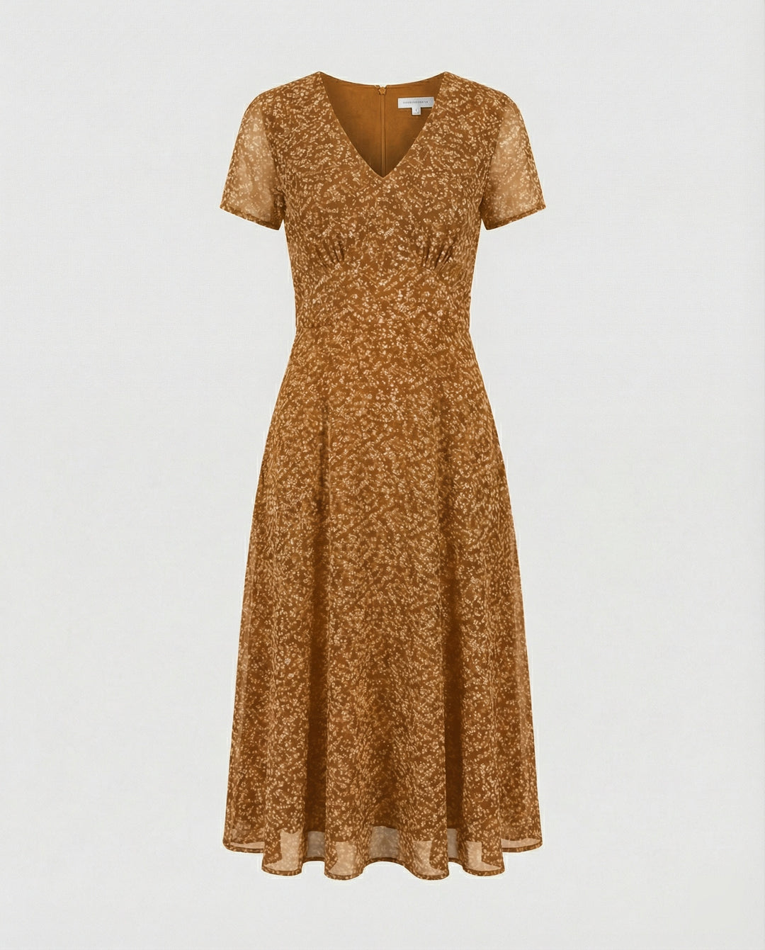 Drune - Elegantes Kleid mit V-Ausschnitt Schwingender Saum