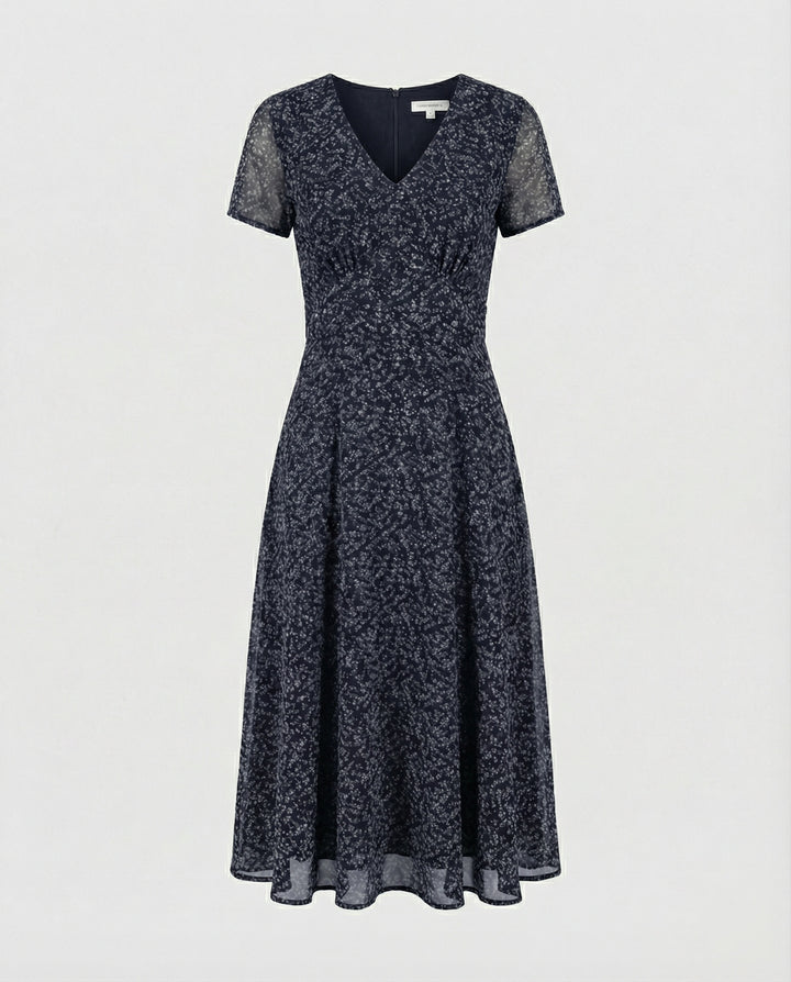Drune - Elegantes Kleid mit V-Ausschnitt Schwingender Saum