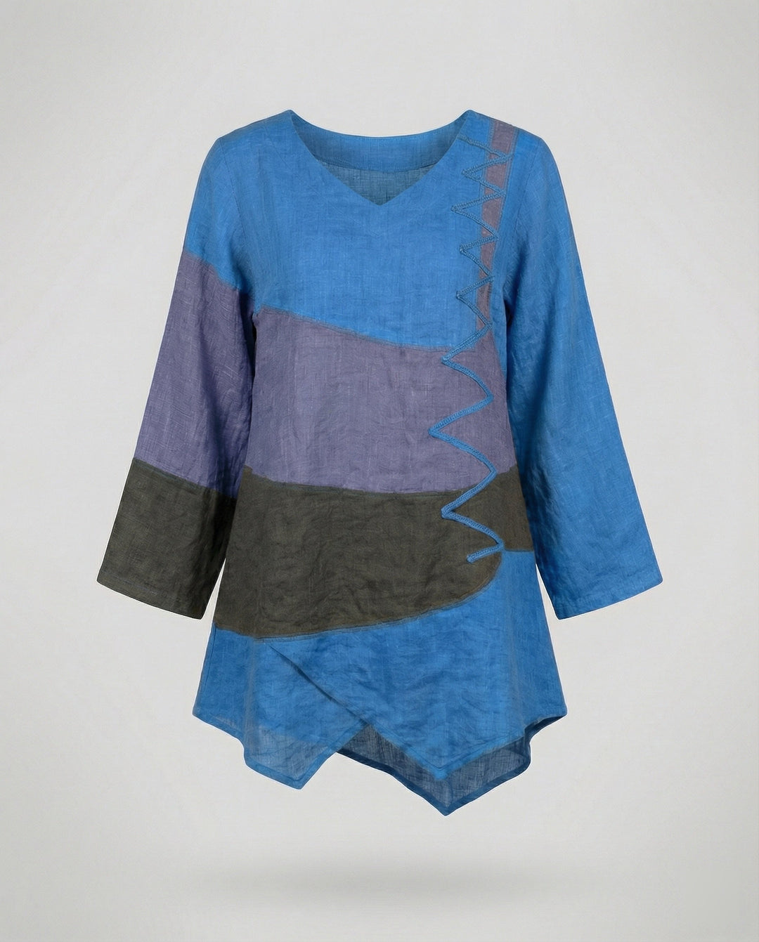 Drune | Modisch Dreifarbige Damenbluse