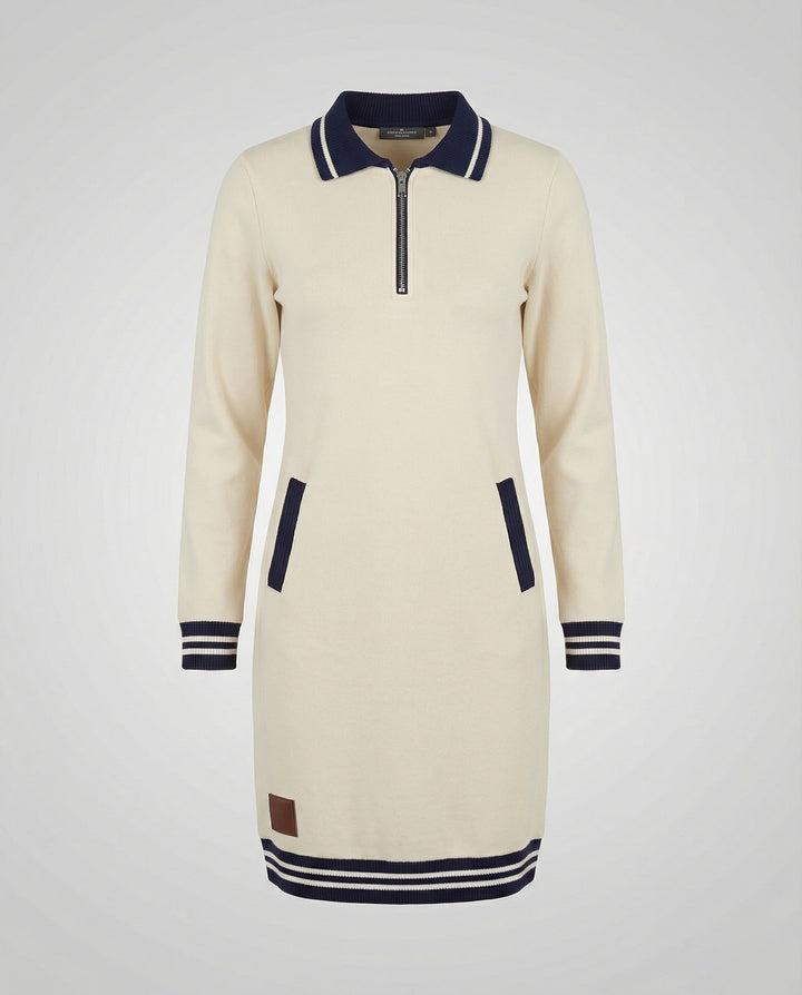 Drune - Damen Kleid mit Reißverschluss & Reverskragen, Modern Geschnitten