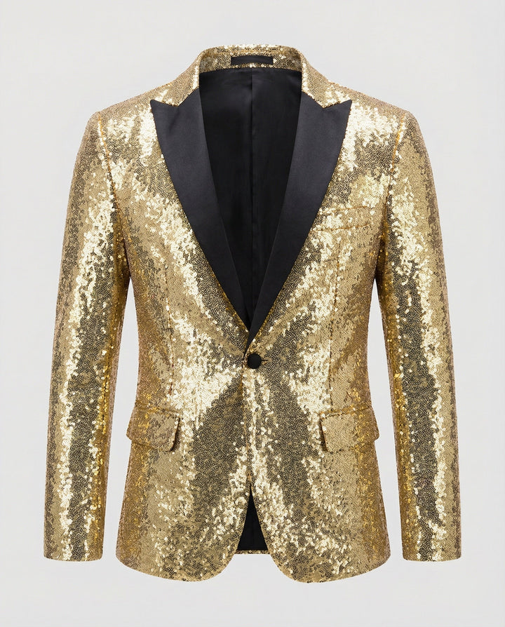 Drune | Glänzender Herren Pailletten Blazer