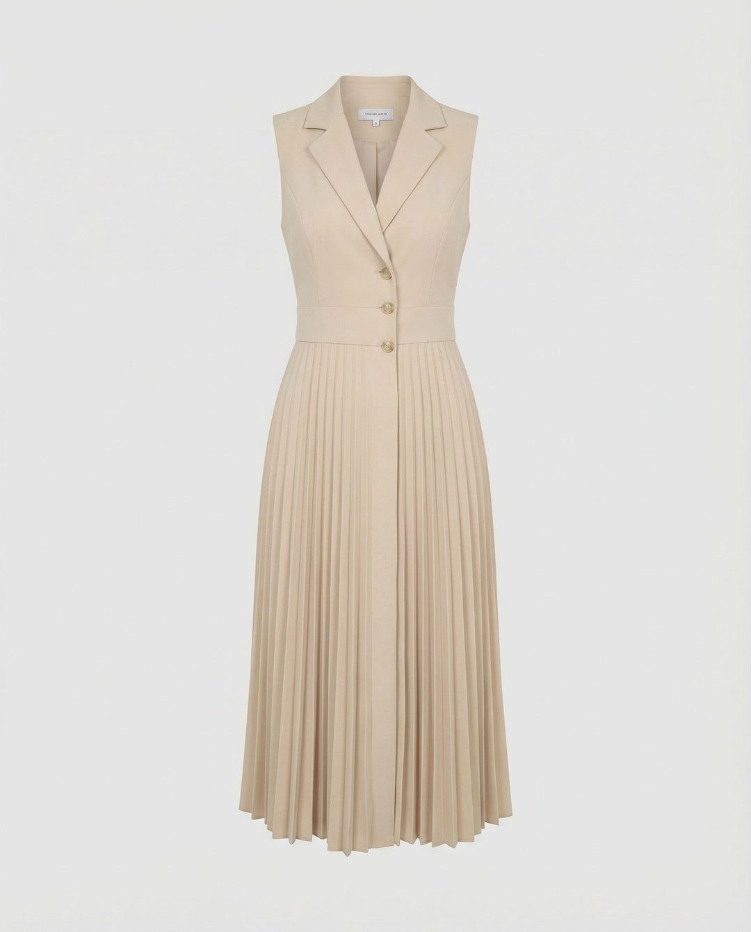 Damen Midikleid ärmellos mit Plisseerock