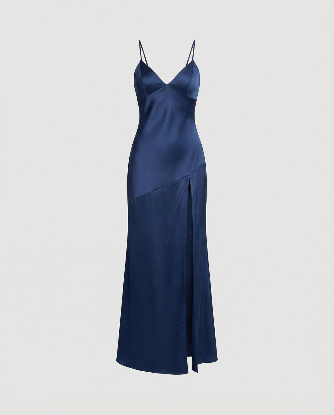 Damen Abendkleid Satin mit Schlitz