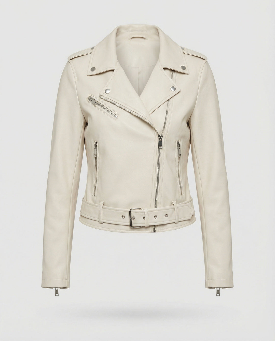 Damen Lederjacke Schwarz Echtleder Look