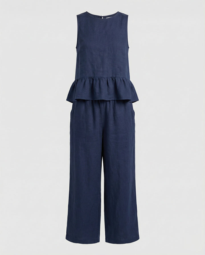 Damen Zweiteiler Set Volanttop & Palazzohose