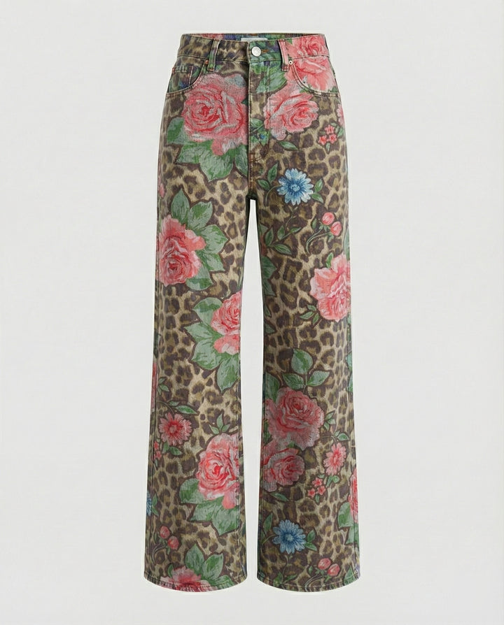 Drune - Modische Jeans, Mit Auffälligem Blumenprint