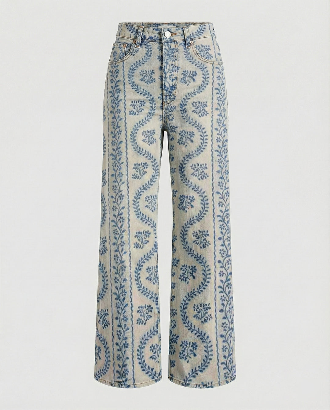 Drune - Modische Jeans, Mit Auffälligem Blumenprint