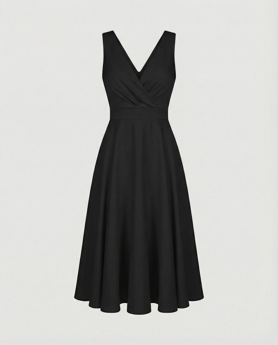 Midi-Kleid in A-Linie, Reißverschluss, Riemen, V-Ausschnitt, ärmellos, elegant, für Damen, Cocktailparty