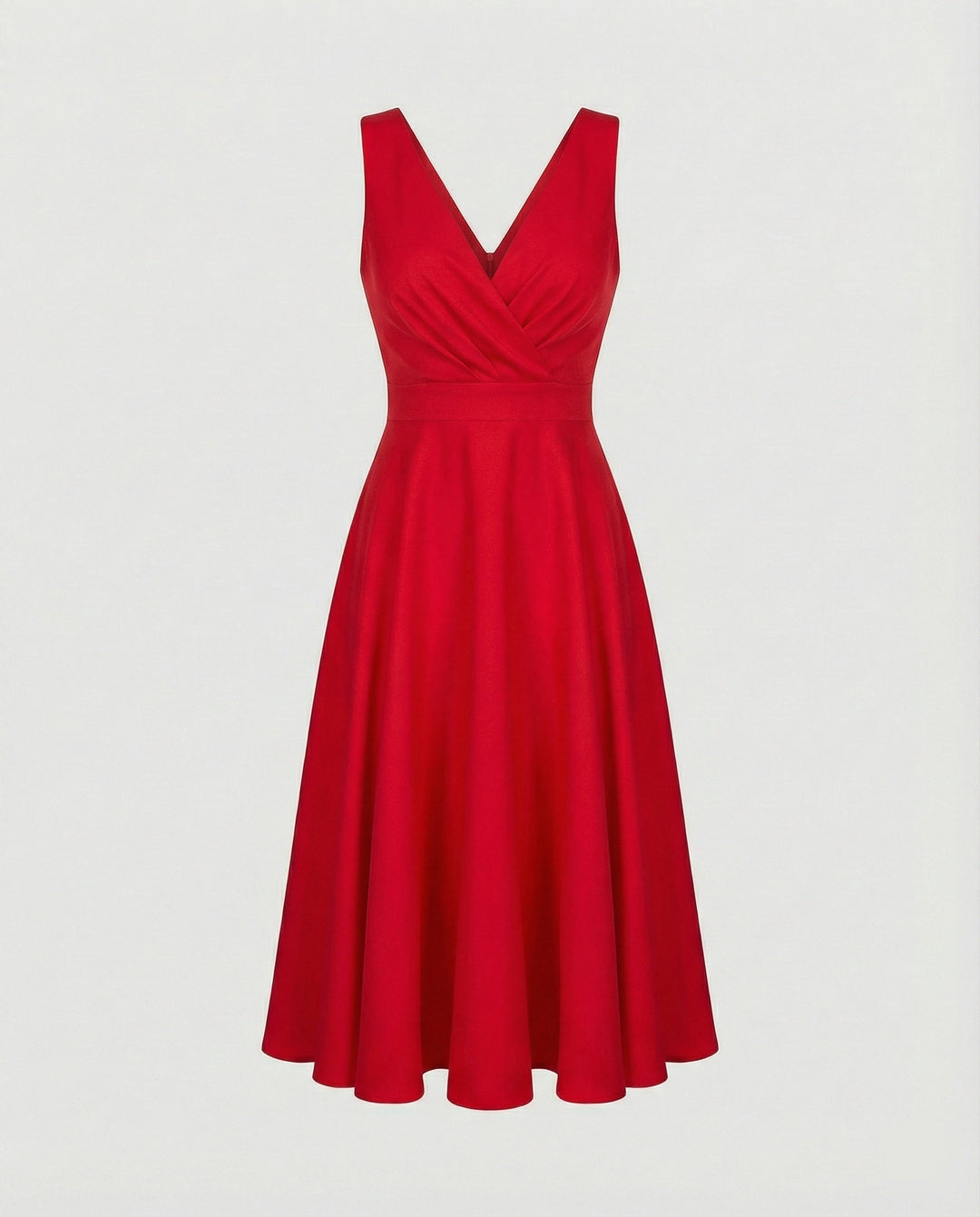 Midi-Kleid in A-Linie, Reißverschluss, Riemen, V-Ausschnitt, ärmellos, elegant, für Damen, Cocktailparty