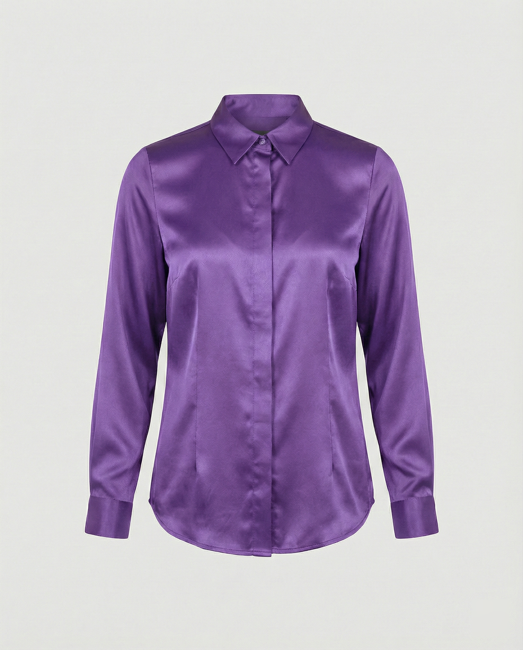 Damen Satin-Bluse mit klassischem Kragen Drune
