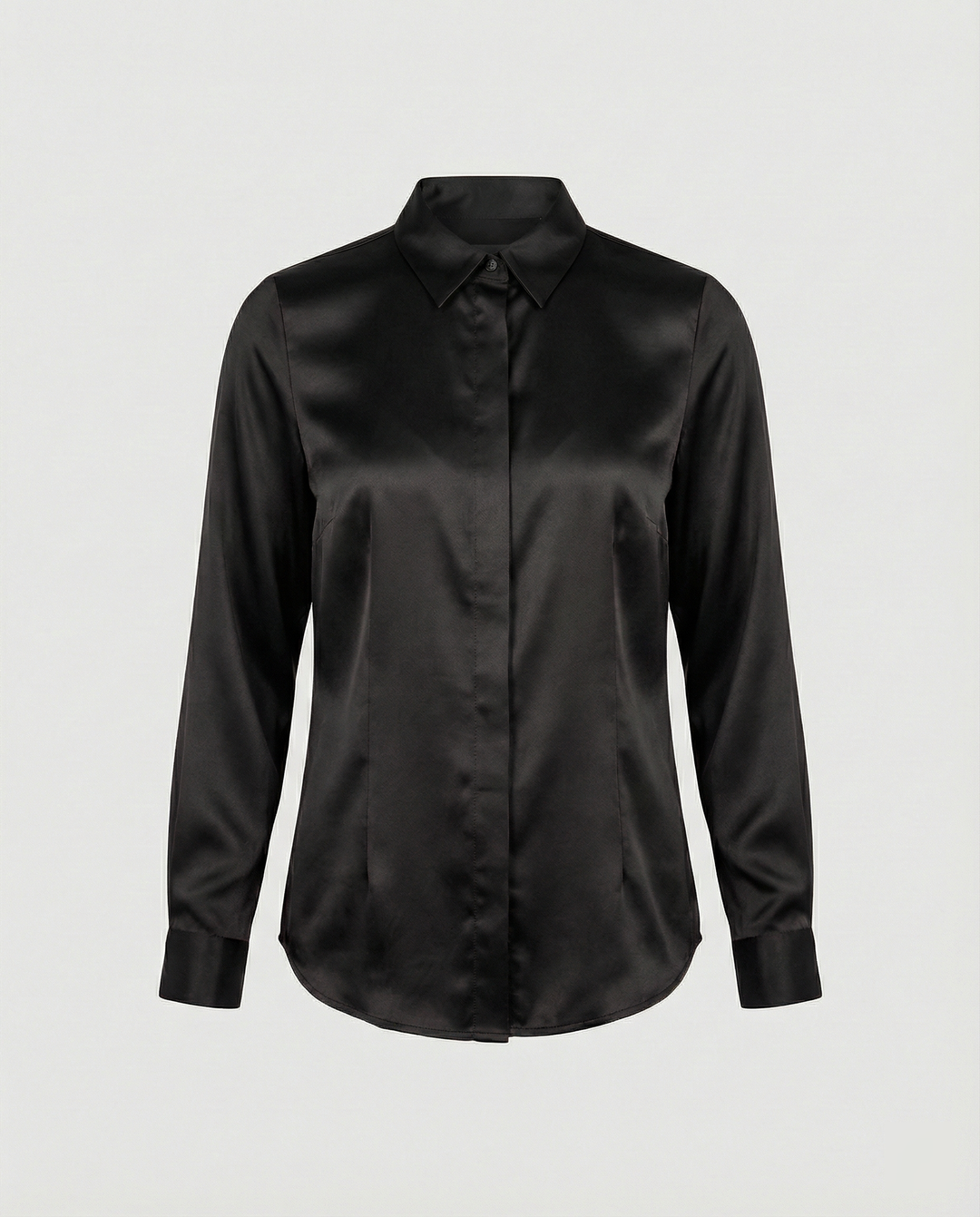 Damen Satin-Bluse mit klassischem Kragen Drune