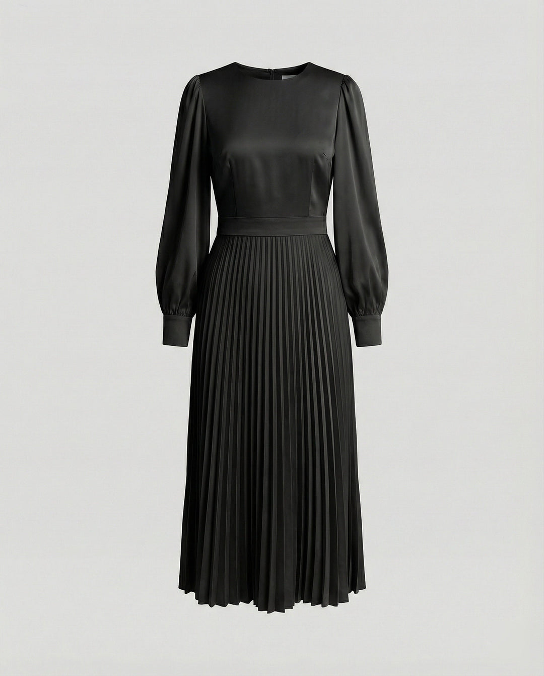 Damen Midikleid Plissee Satinoptik