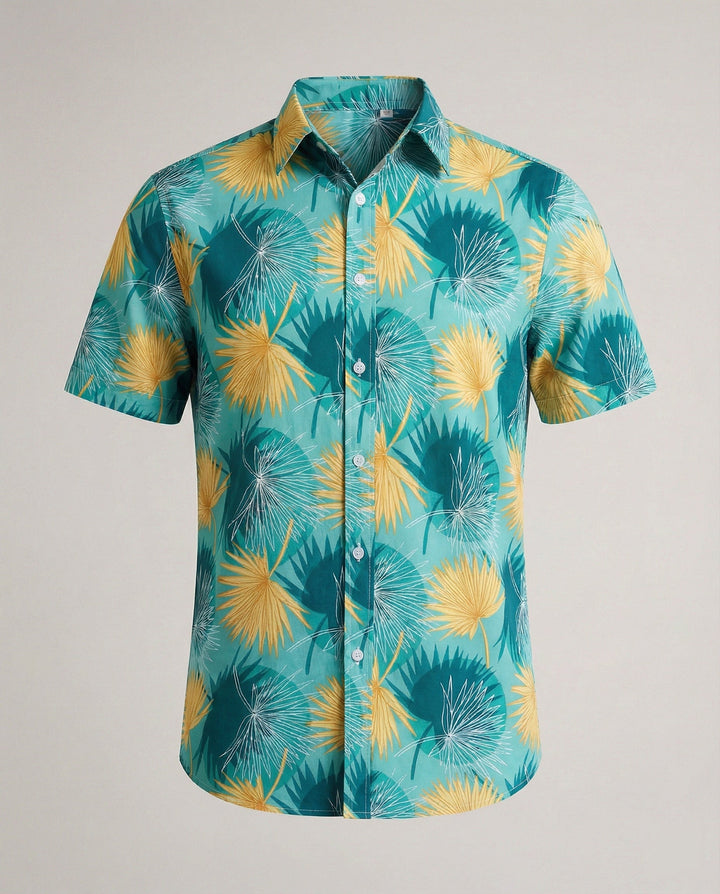 Herren Kurzarmhemd Hawaii Viskose