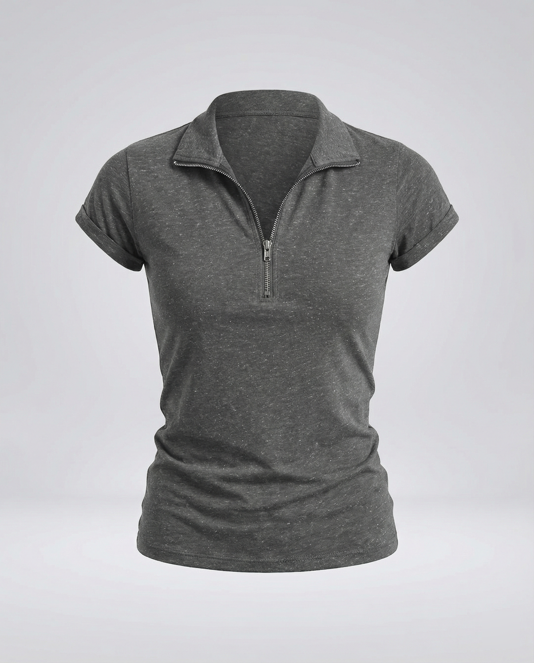 Damen Poloshirt mit kurzem Reißverschluss und figurbetontem Schnitt Drune
