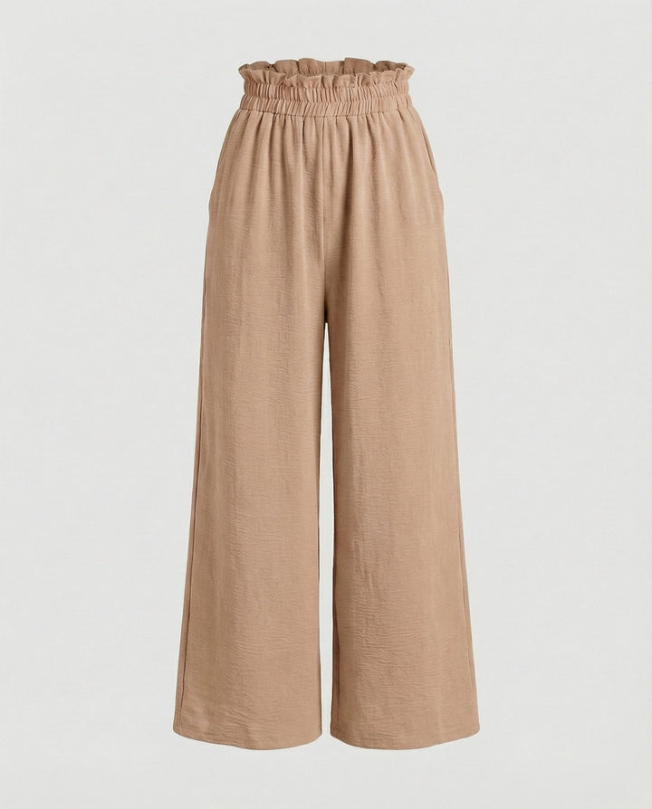 Damen Culotte-Hosen mit weitem Bein und elastischem Bund Drune