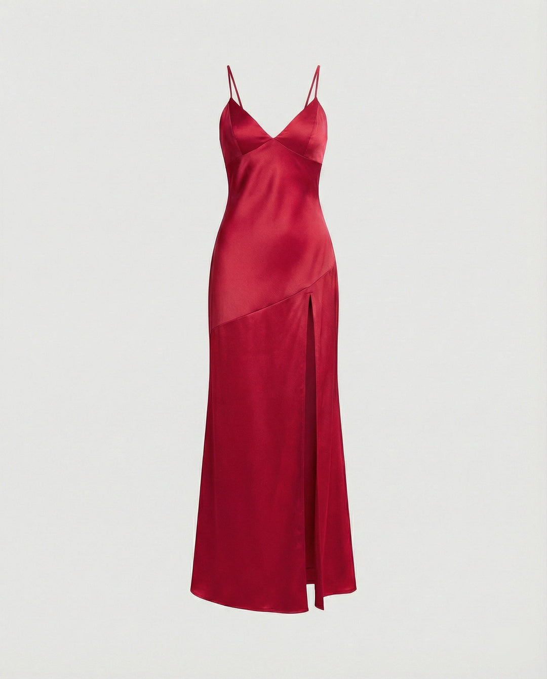 Damen Abendkleid Satin mit Schlitz