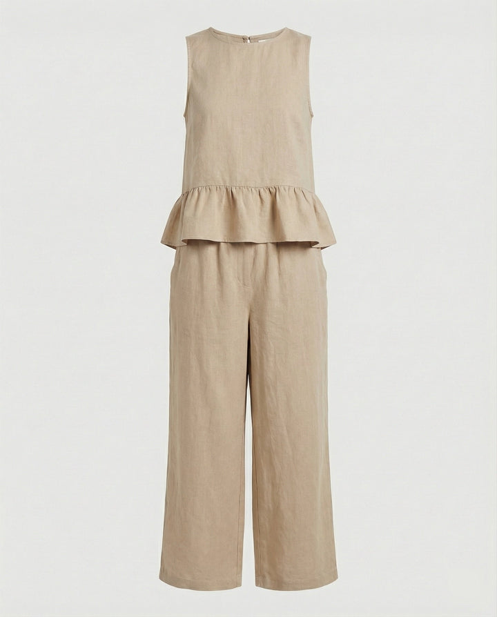 Damen Zweiteiler Set Volanttop & Palazzohose
