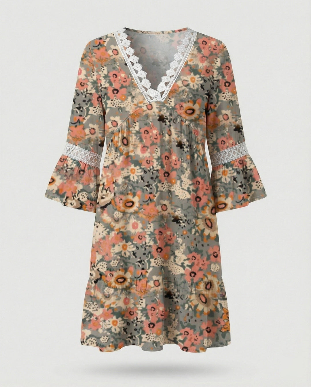 Damen Minikleid A-Linie floral
