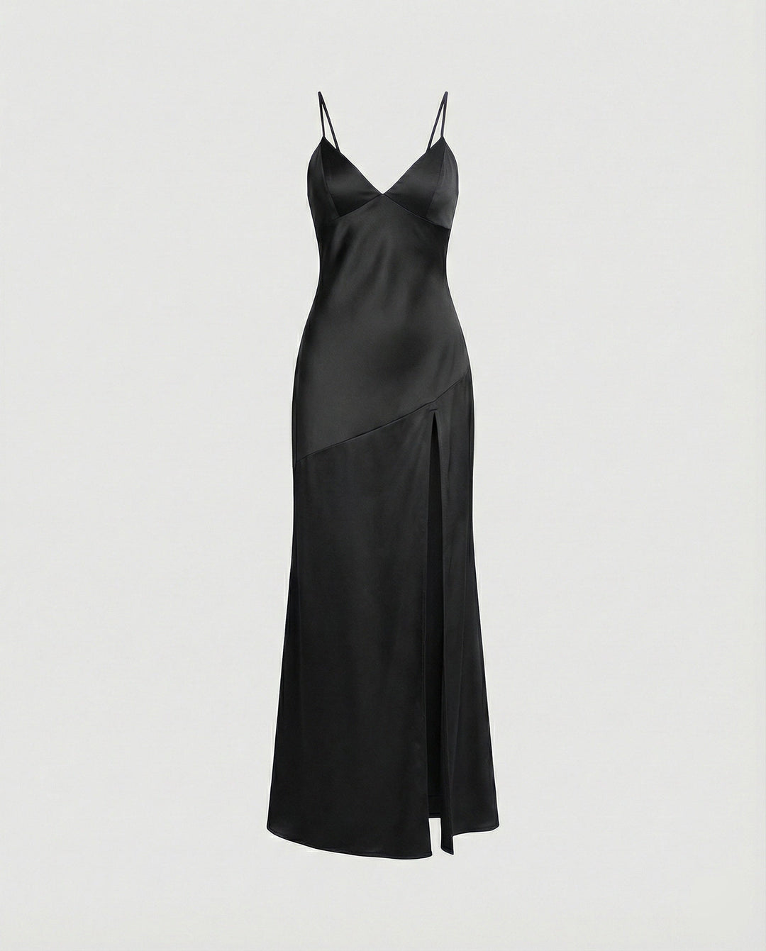 Damen Abendkleid Satin mit Schlitz