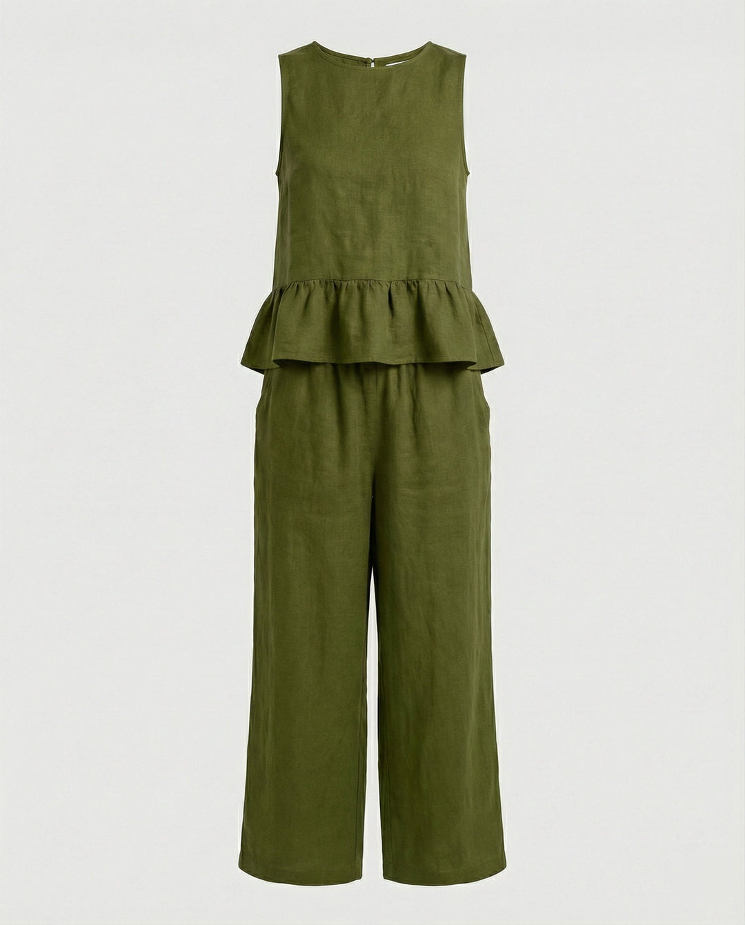 Damen Zweiteiler Set Volanttop & Palazzohose