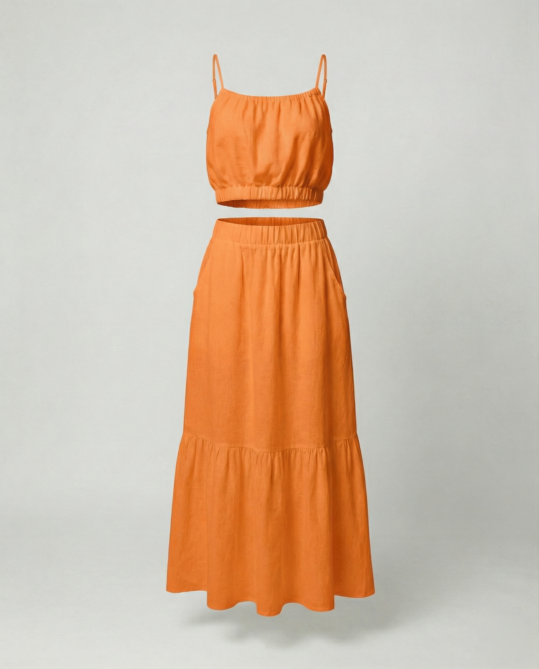 Damen Sommerliches Zweiteiler-Kleid mit fließendem Schnitt und praktischen Taschen Drune