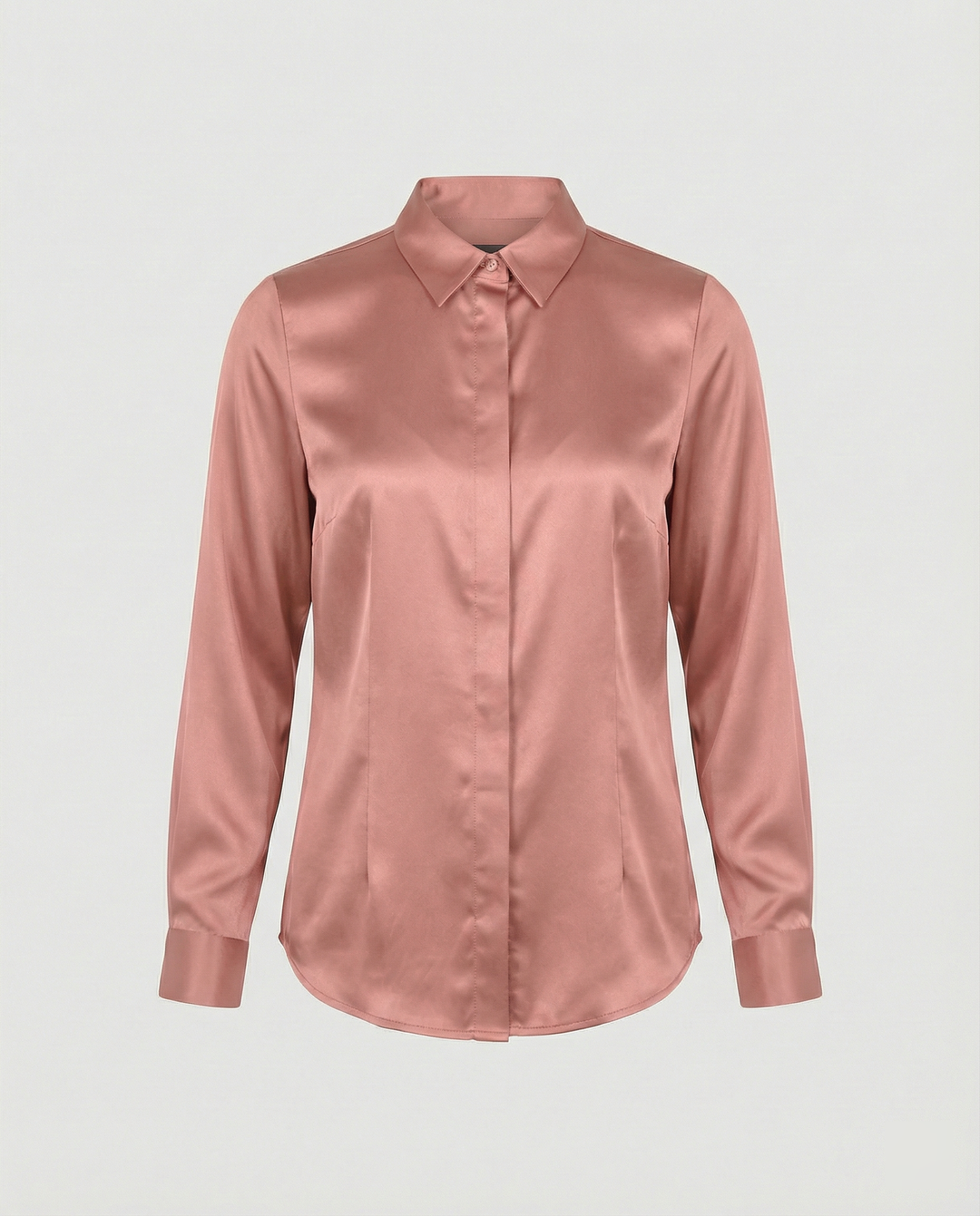 Damen Satin-Bluse mit klassischem Kragen Drune