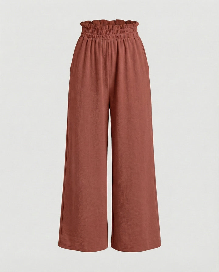 Damen Culotte-Hosen mit weitem Bein und elastischem Bund Drune