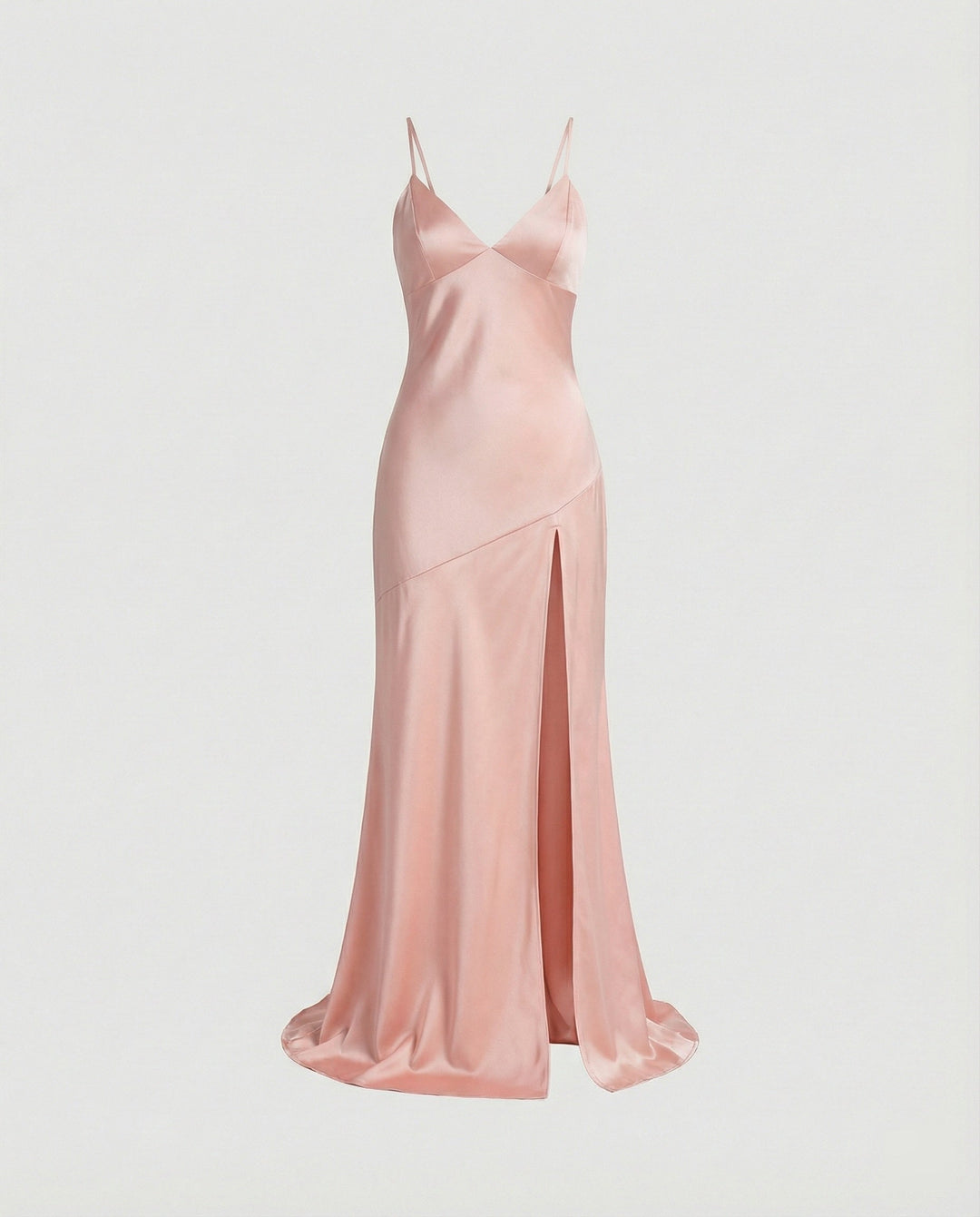 Damen Abendkleid Satin mit Schlitz