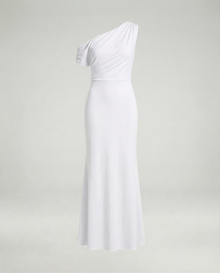 Figurbetontes elegantes Abendkleid asymmetrisch
