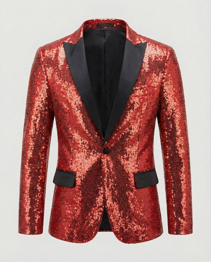 Drune | Glänzender Herren Pailletten Blazer