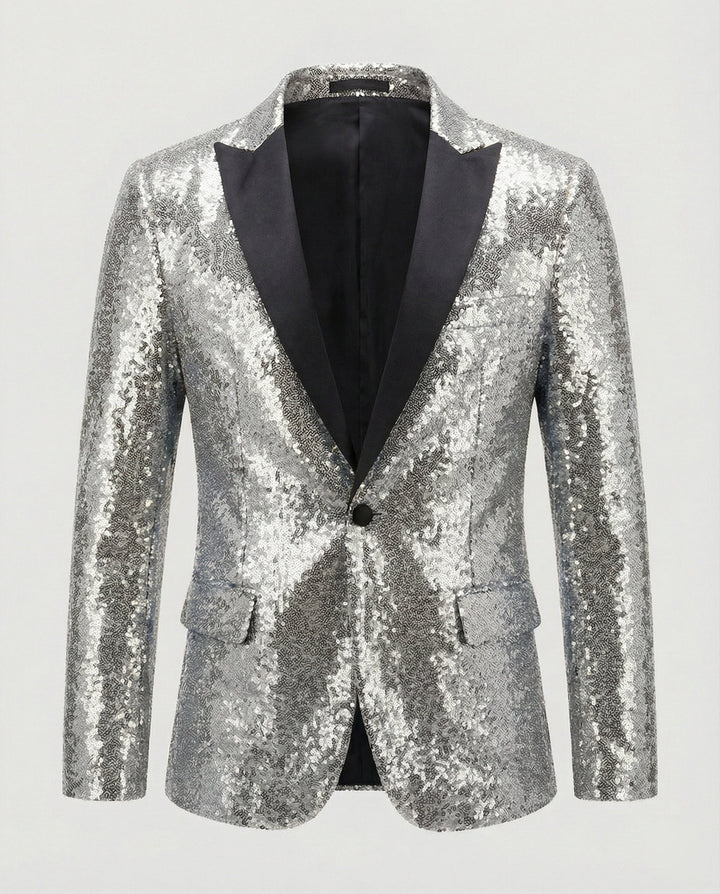 Drune | Glänzender Herren Pailletten Blazer