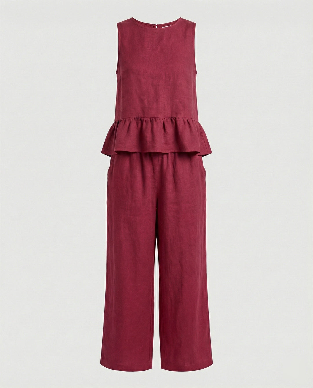 Damen Zweiteiler Set Volanttop & Palazzohose