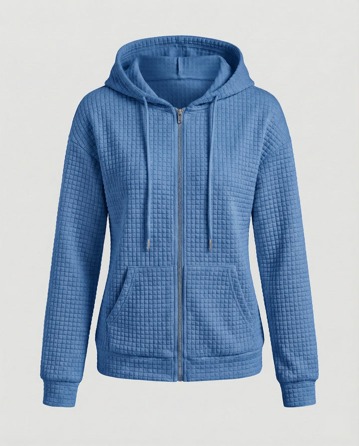 Damen Fleecejacke mit strukturiertem Waffelmuster Drune