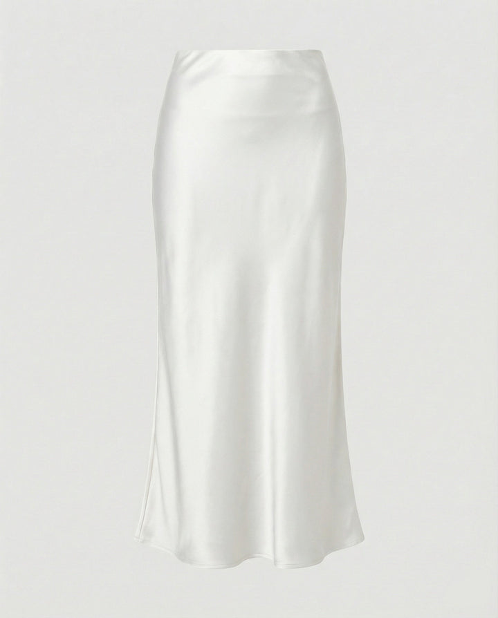 Damen Maxirock Satin High Waist