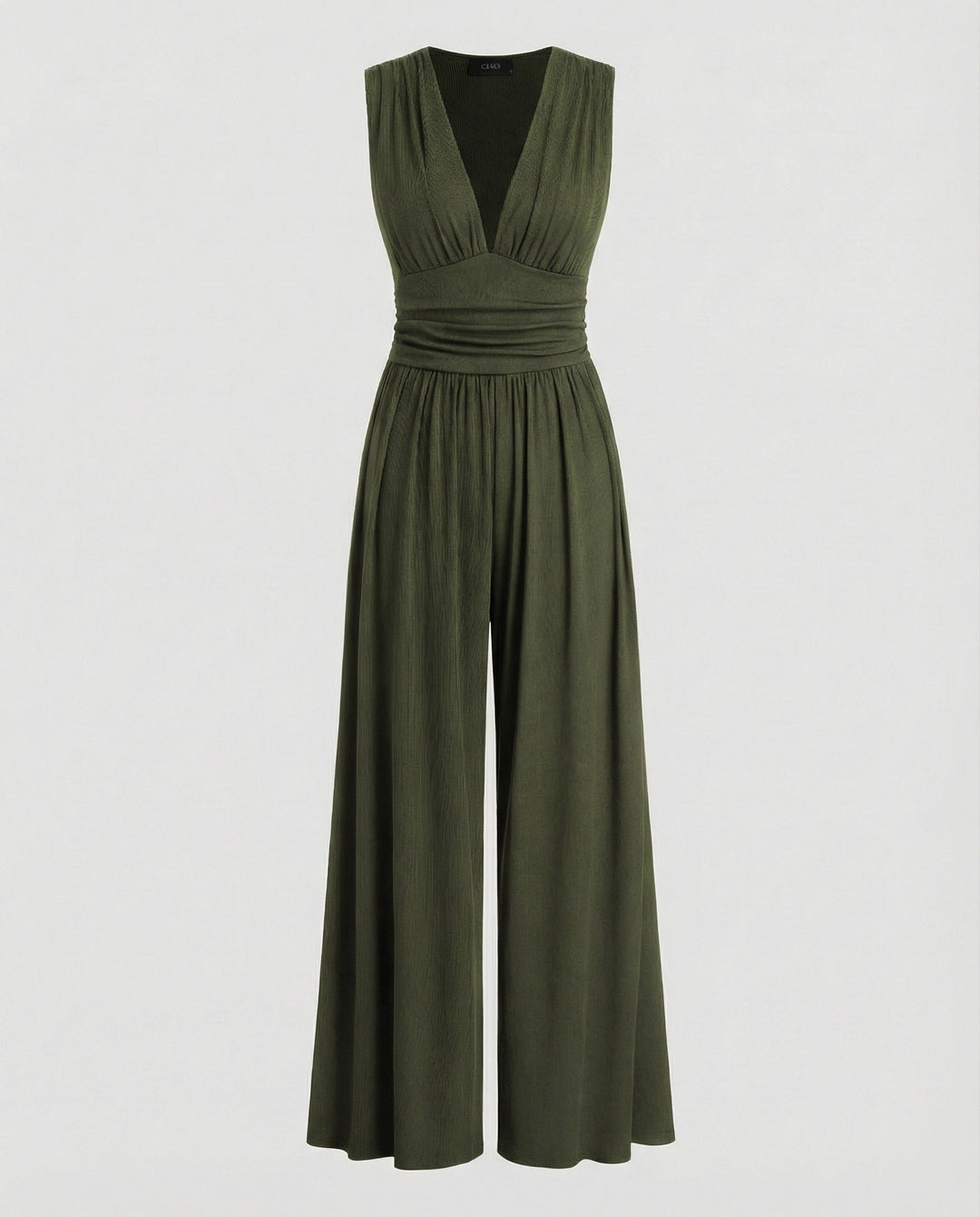 Damen Jumpsuit mit schickem V-Ausschnitt und weitem Bein Drune