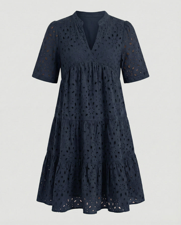 Freizeitkleid Damen mit Lochmuster