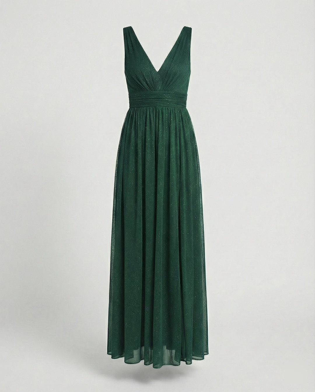 Abendkleid lang fließend mit V-Ausschnitt